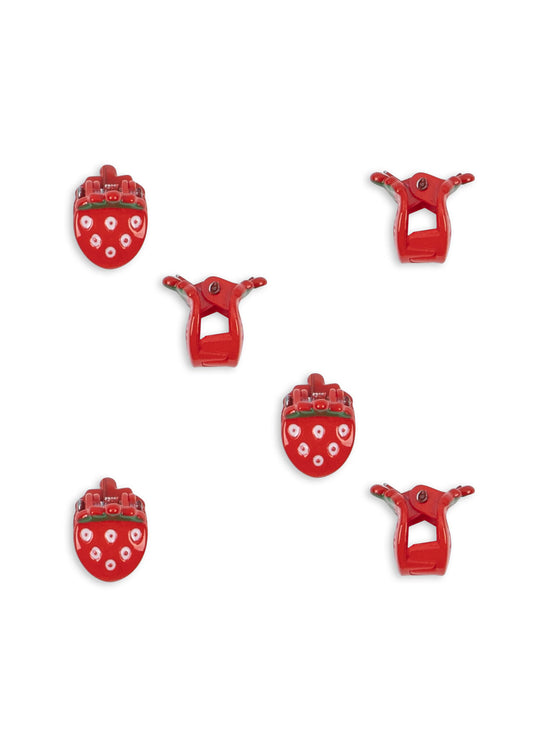 [Konges Slojd] 6pack Mini Fraise Hair Claws - Strawberry