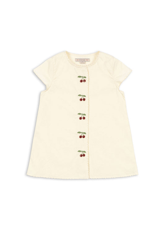 [Konges slojd] Evia Cherry Dress GOTS - Cloud Cream