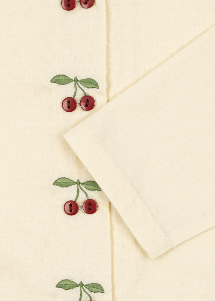 [Konges slojd] Evia Cherry Shirt GOTS - Cloud Cream