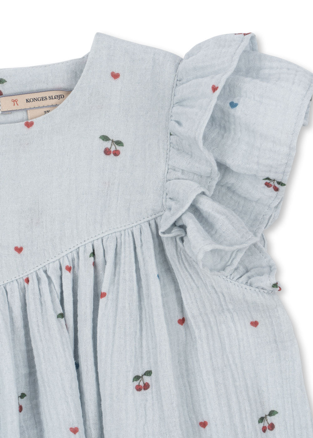 [Konges slojd]Coco Dress GOTS - Cherry Blue Coeur