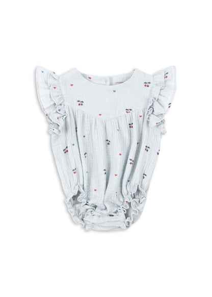 [Konges slojd] Coco Romper GOTS - Cherry Blue Coeur
