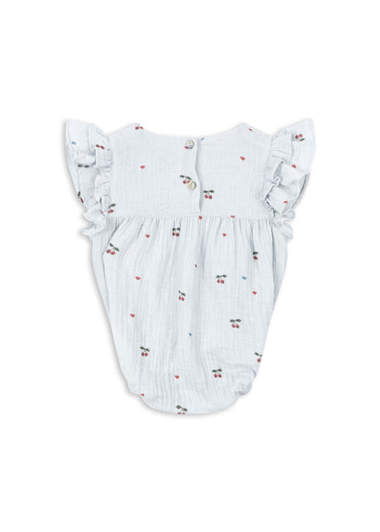 [Konges slojd] Coco Romper GOTS - Cherry Blue Coeur