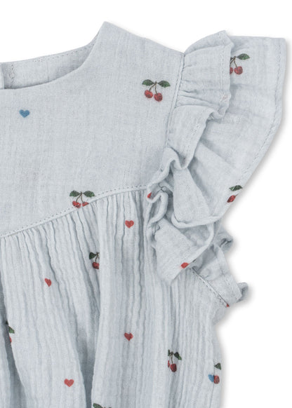 [Konges slojd] Coco Romper GOTS - Cherry Blue Coeur