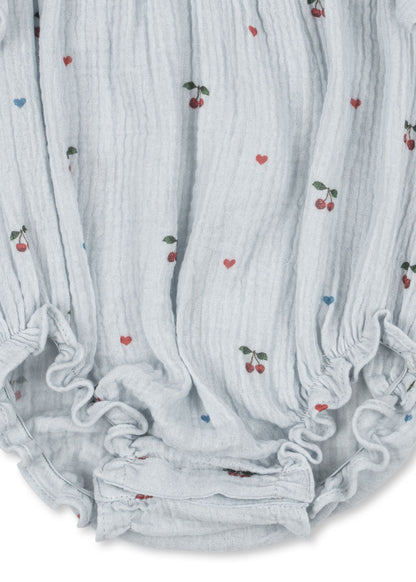 [Konges slojd] Coco Romper GOTS - Cherry Blue Coeur
