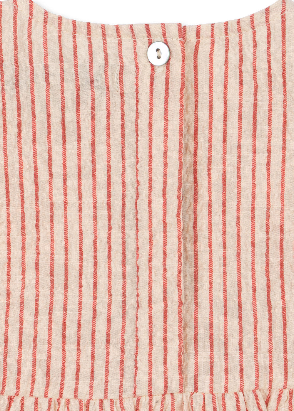 [Konges slojd] Ellie Frill Romper GOTS - Amour Stripe