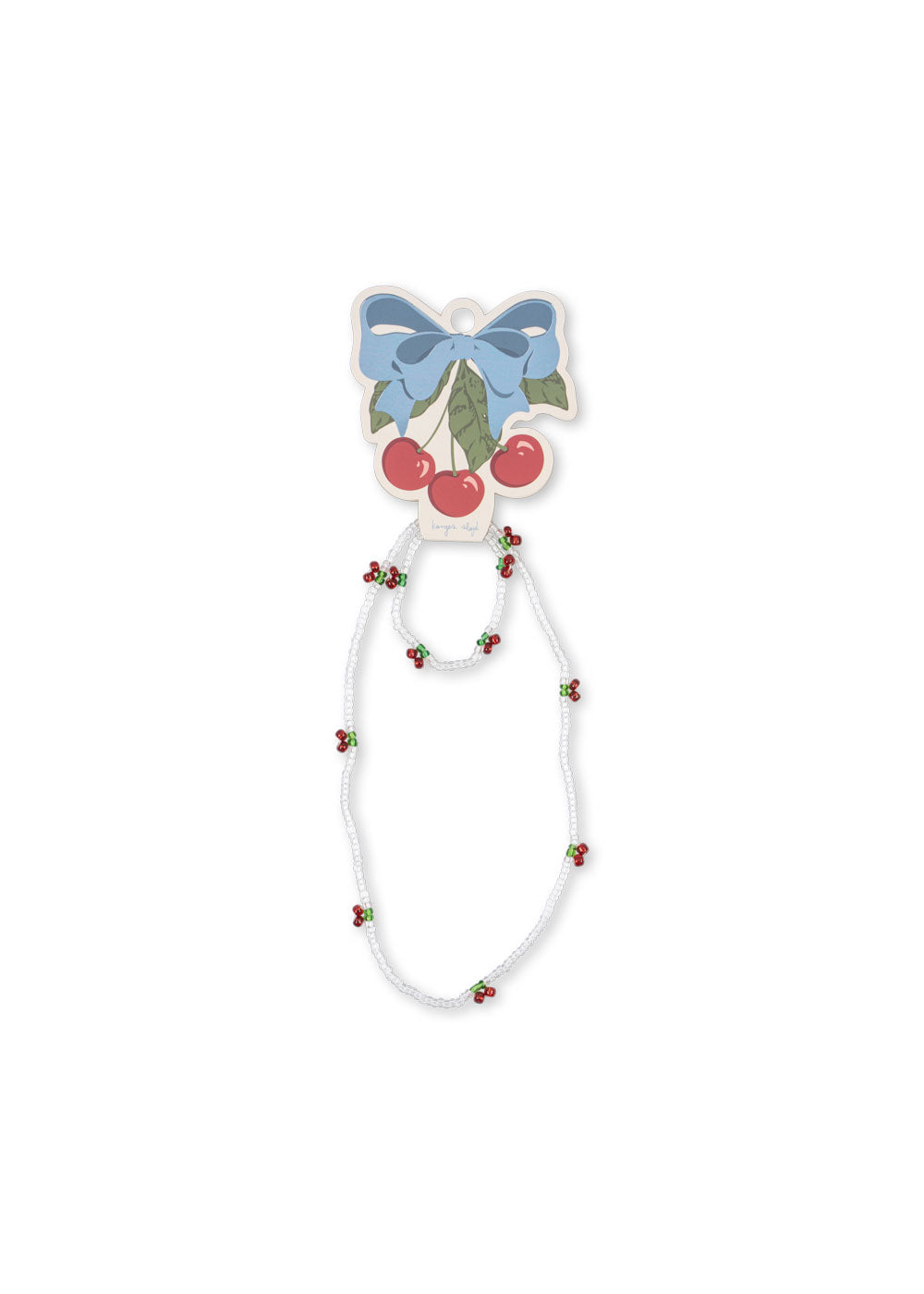 [Konges slojd] Pearly Cherry Necklace And Bracelet Set - Red/Glitter
