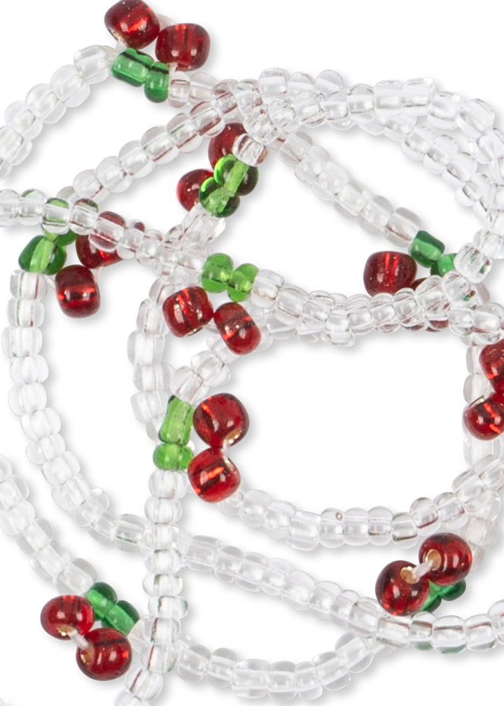 [Konges slojd] Pearly Cherry Necklace And Bracelet Set - Red/Glitter