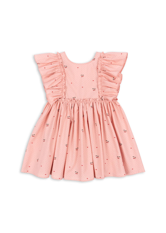 [Konges slojd]Evia Frill Dress GOTS - Cherry Coeur