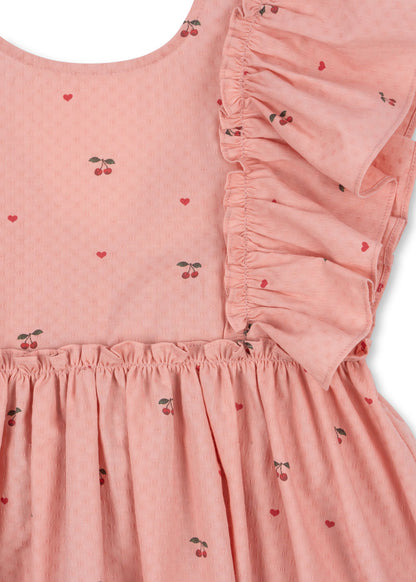[Konges slojd]Evia Frill Dress GOTS - Cherry Coeur