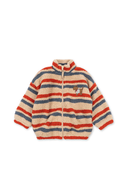 [Konges slojd]Jody Embroidery Teddy Jacke - Tangerine Stripe