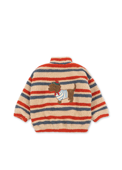 [Konges slojd]Jody Embroidery Teddy Jacke - Tangerine Stripe