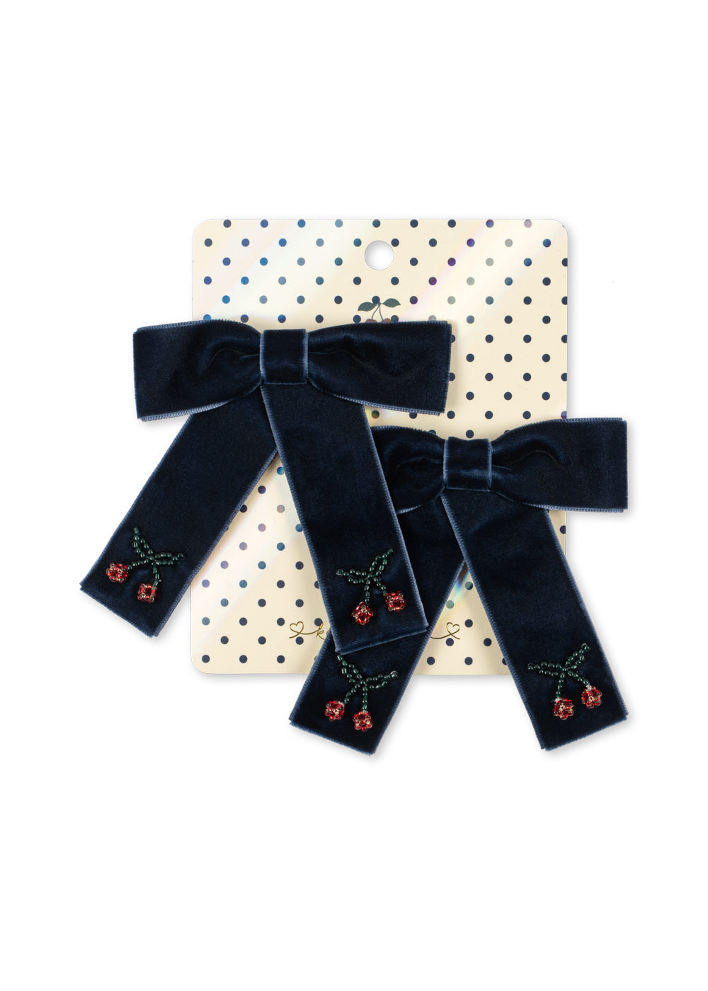 [Konges Slojd]2Pack Juliette Bow Hair Clip - Navy