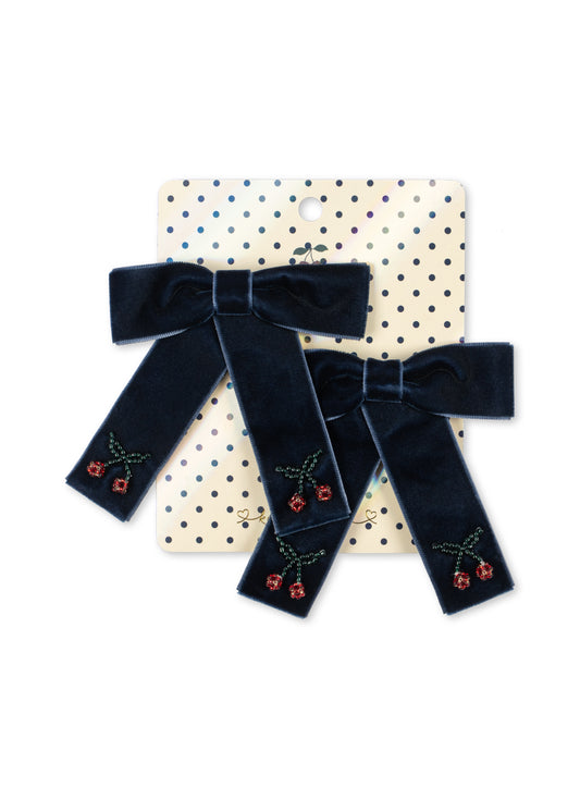 [Konges Slojd]2Pack Juliette Bow Hair Clip - Navy