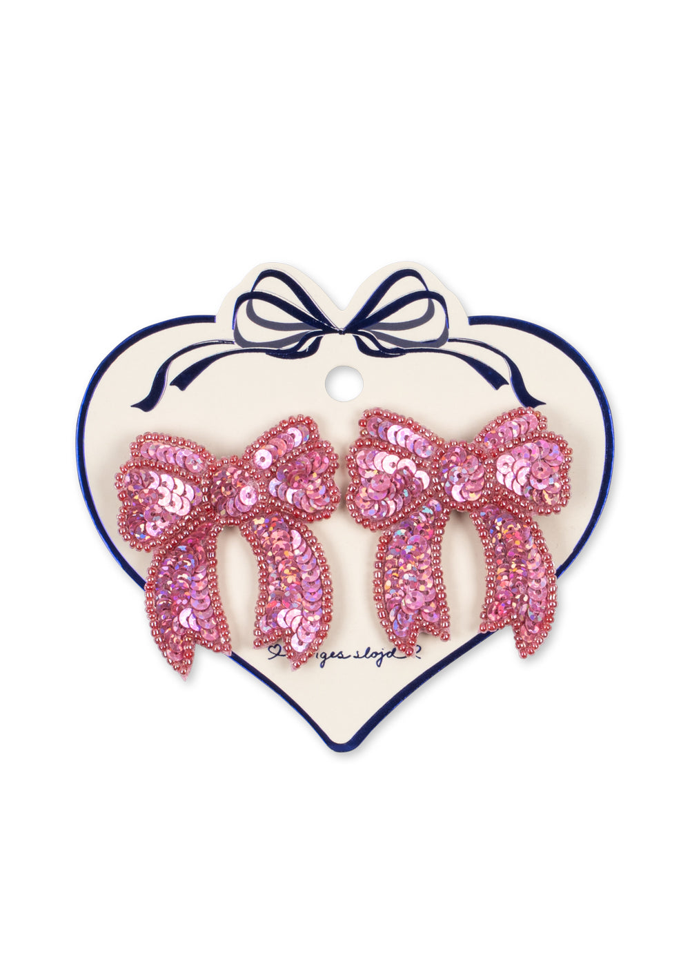 [Konges Slojd]2Pack Sequin Bow Hair Clip - Rapture Rose