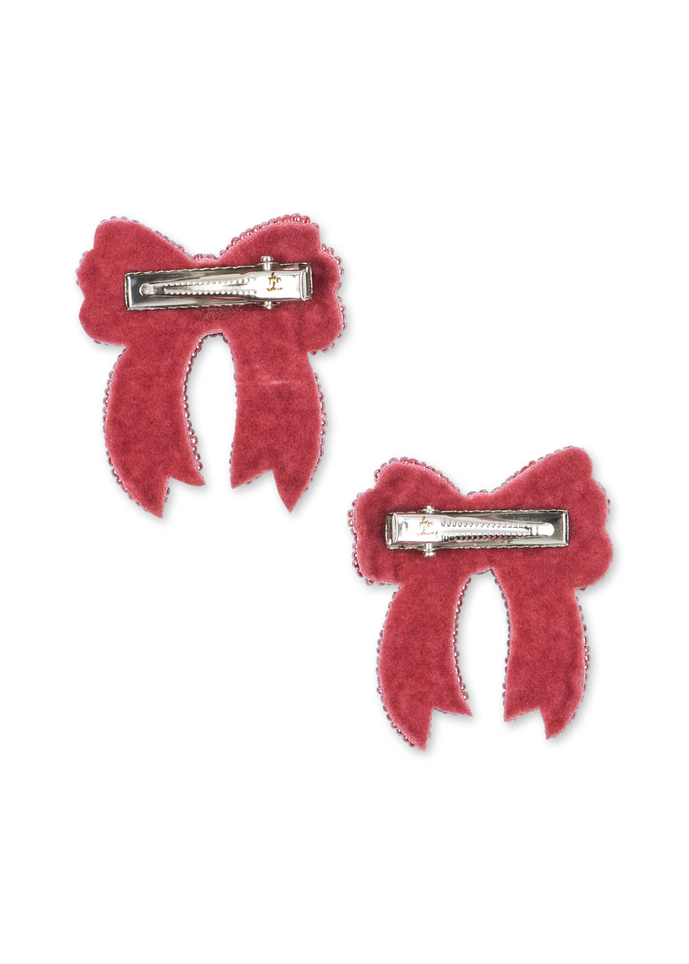 [Konges Slojd]2Pack Sequin Bow Hair Clip - Rapture Rose