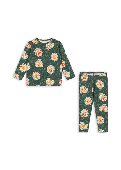 [Konges slojd] Basic Blouse / Pants Set GOTS - Deer Dairy Green
