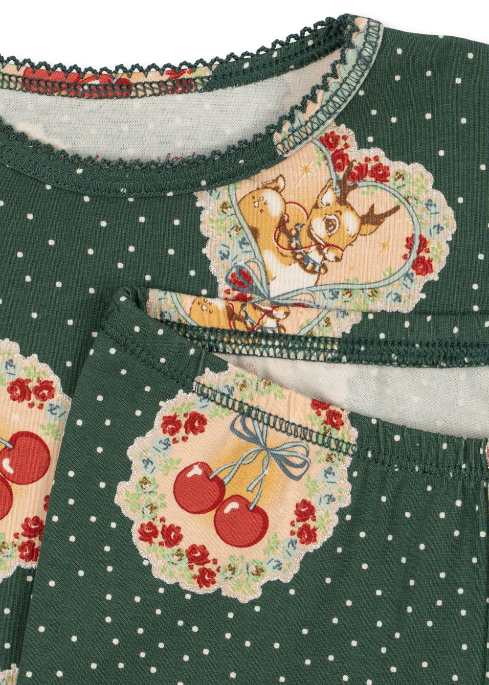 [Konges slojd] Basic Blouse / Pants Set GOTS - Deer Dairy Green