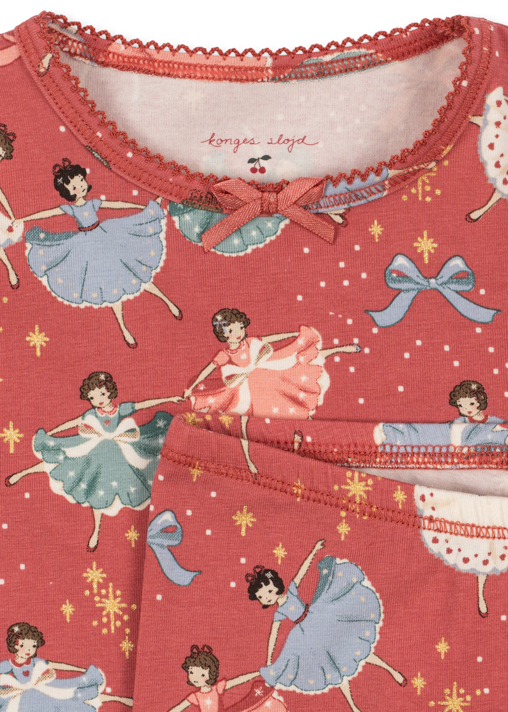 [Konges slojd] Basic Blouse / Pants Set GOTS - Bow Ballerina Blush