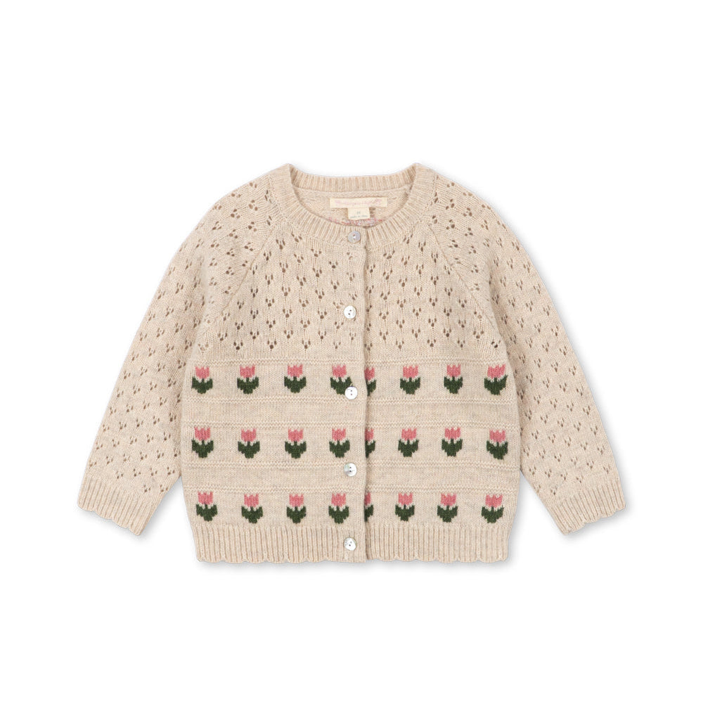 [Konges slojd]Belle Cardigan - Cream And Tulips