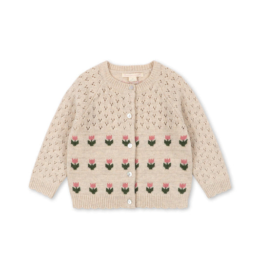 [Konges slojd]Belle Cardigan - Cream And Tulips
