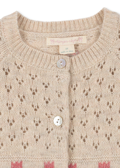 [Konges slojd]Belle Cardigan - Cream And Tulips