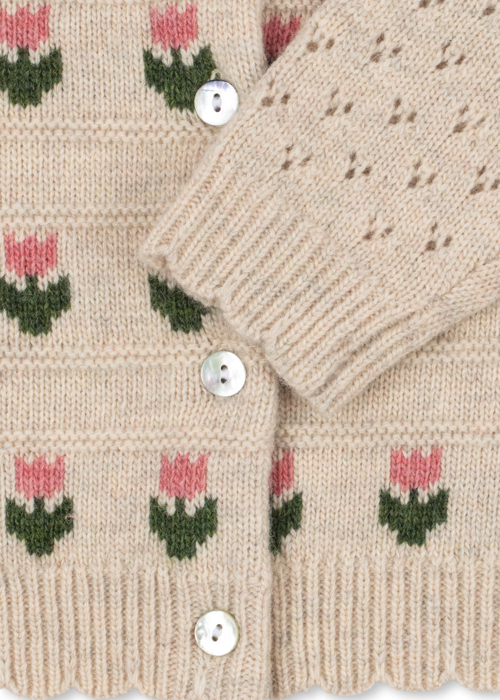 [Konges slojd]Belle Cardigan - Cream And Tulips