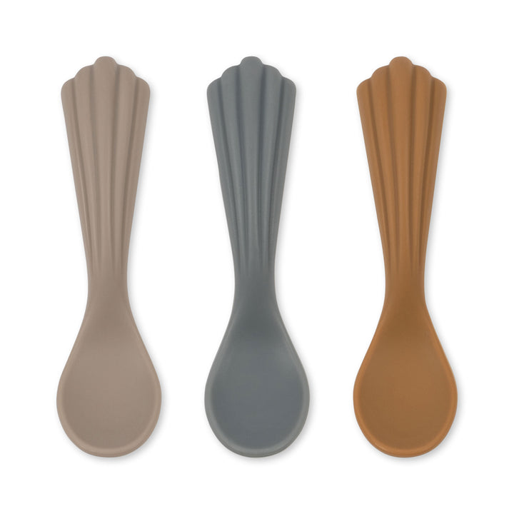 [Konges slojd] 3Pack Shell Spoon Silicone - Warm Grey