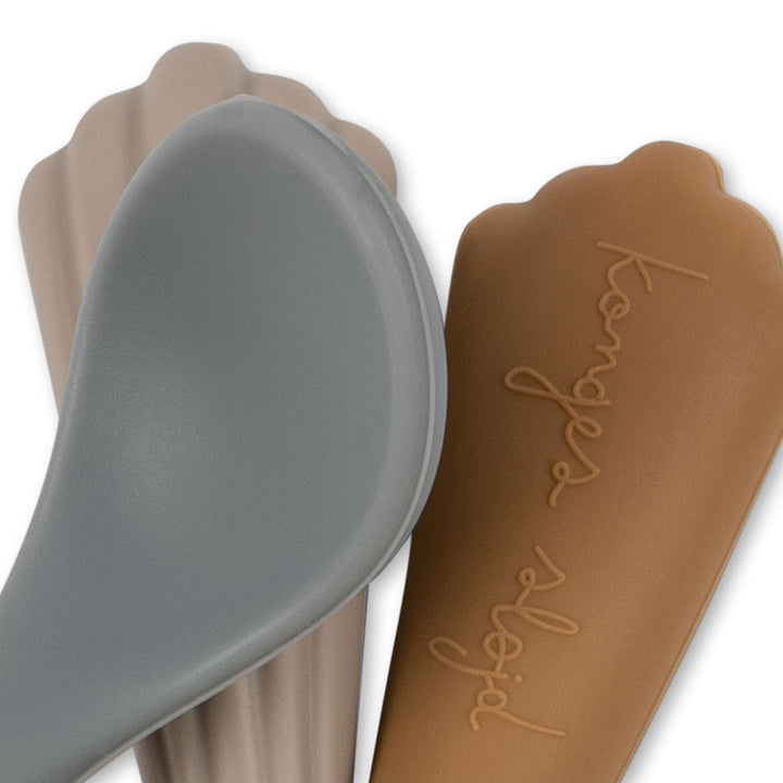 [Konges slojd] 3Pack Shell Spoon Silicone - Warm Grey