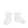 [Condor] Short Socks With Patterned Cuff [202 Cream]