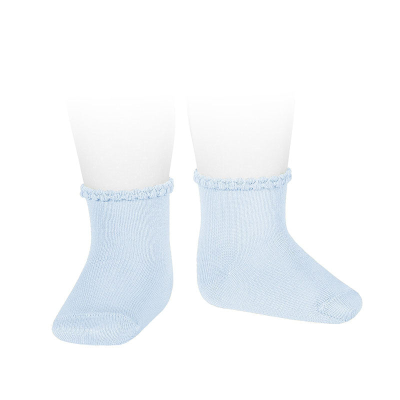 [Condor] Short Socks With Patterned Cuff [410 Baby Blue]