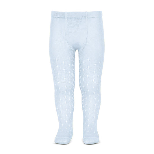 [Condor] Perle Openwork Tights With Dot And Spike Openwork - [410 Baby Blue ]