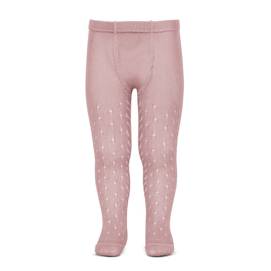 [Condor] Perle Openwork Tights With Dot And Spike Openwork - [526 Pale Pink ]