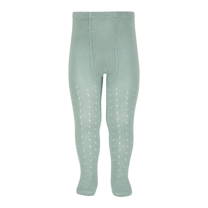 [Condor] Perle Openwork Tights With Dot And Spike Openwork - [495 Sea Mist ]