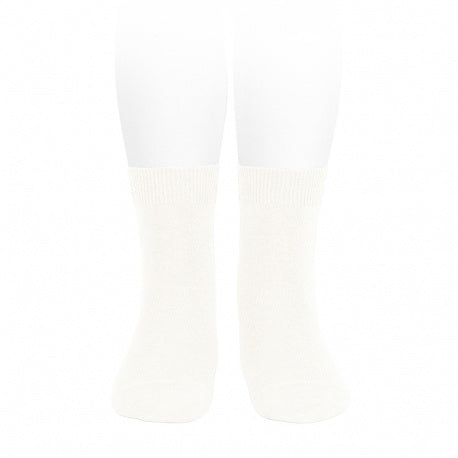[Condor] Plain Stitch Basic Short Socks - [202 Cream]