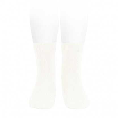 [Condor] Plain Stitch Basic Short Socks - [202 Cream]