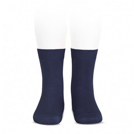 [Condor] Plain Stitch Basic Short Socks - [480 Navy Blue]