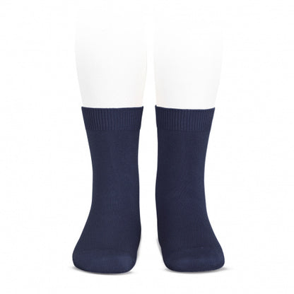 [Condor] Plain Stitch Basic Short Socks - [480 Navy Blue]