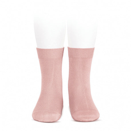[Condor] Plain Stitch Basic Short Socks - [526 Pale Pink]