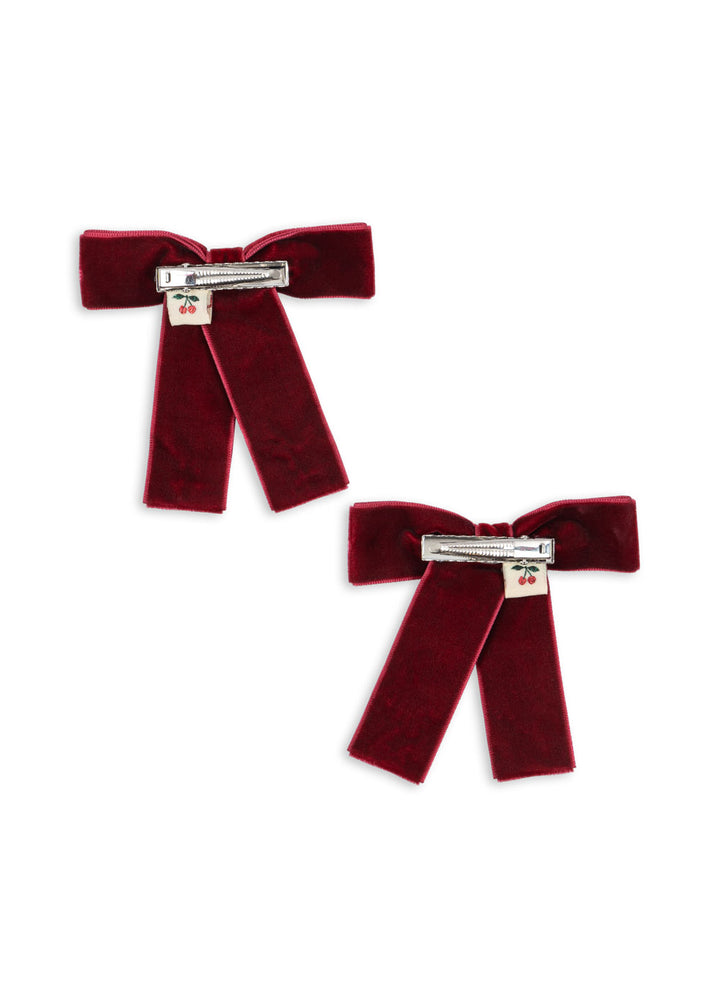 [Konges Slojd] 2Pack Juliette Bow Hair Clip - Rio Red