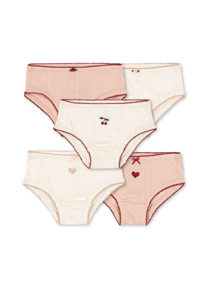 [Konges slojd] Minnia 5Pack Girl Underpant - Rose/White Mix