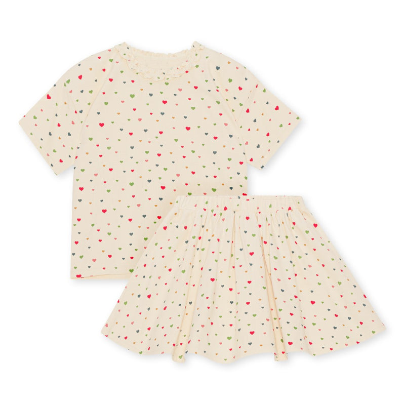 Konges slojd 2 PACK LIN SKIRT SET MULTI HEARTS