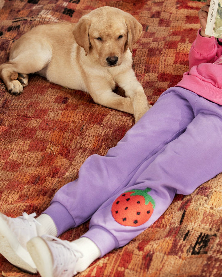 [Mini rodini] Strawberries emb sweatpants