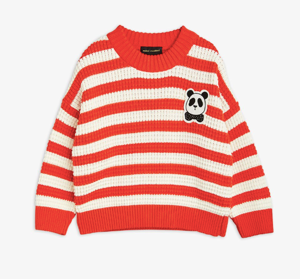 [Mini Rodini] Panda knitted sweater - red