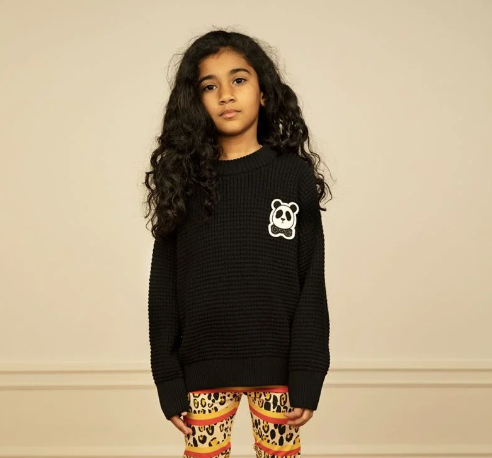 [Mini Rodini] Panda Knitted Sweater - Black