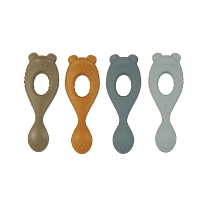 LIVA SILICONE SPOON 4 PACK Blue multi mix